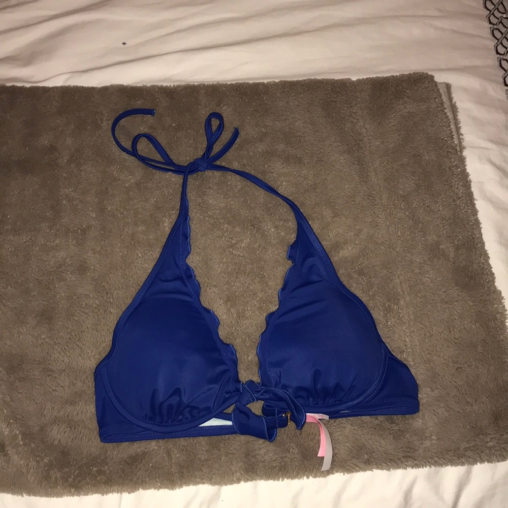 Blue bikini top